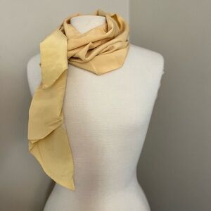 Elegant Vintage Yellow Silk Scarf